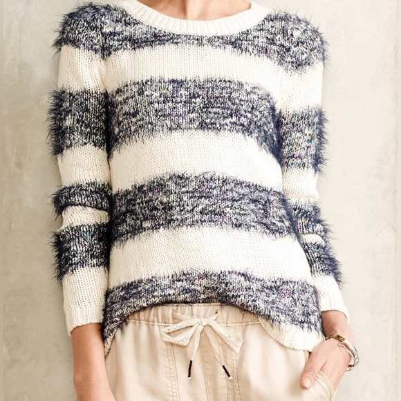 Anthropologie Tabitha Eyelash Knitted Stripe Sweater - Picture 2 of 9